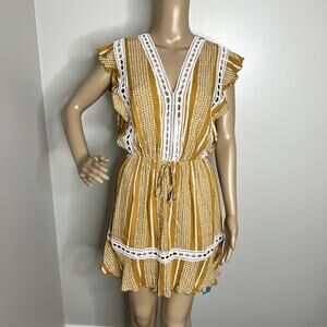 Cupshe Yellow Striped Ruffle Sun Dress